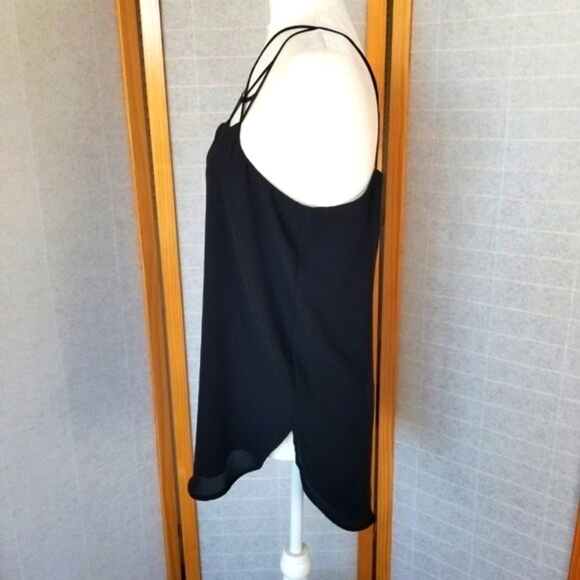 Express Barcelona Cami Tank Top Size Medium Spider Web Silky Black Y2K - Picture 4 of 11